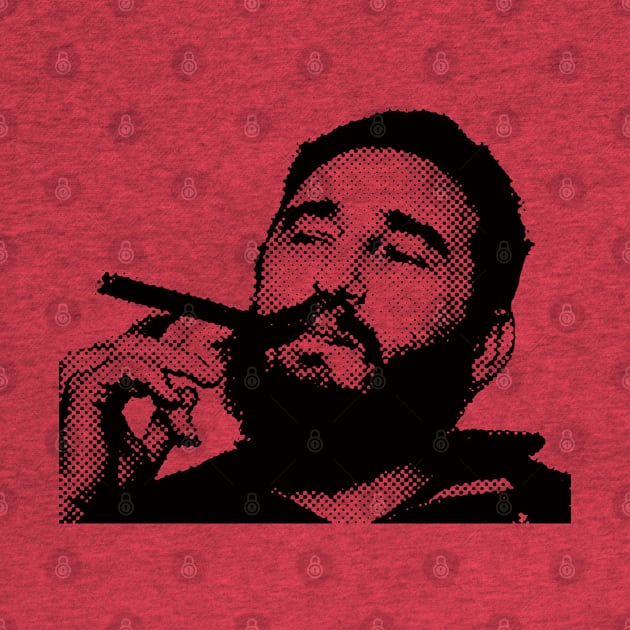 Young Fidel Castro Smoking Cigar by ibadishi